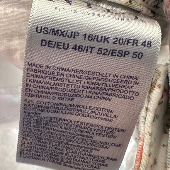 NYDJ Marilyn Straight Cropped Jean Sz 16 "Paisley Impressions" Lift Tuck Summer - Picture 8 of 8